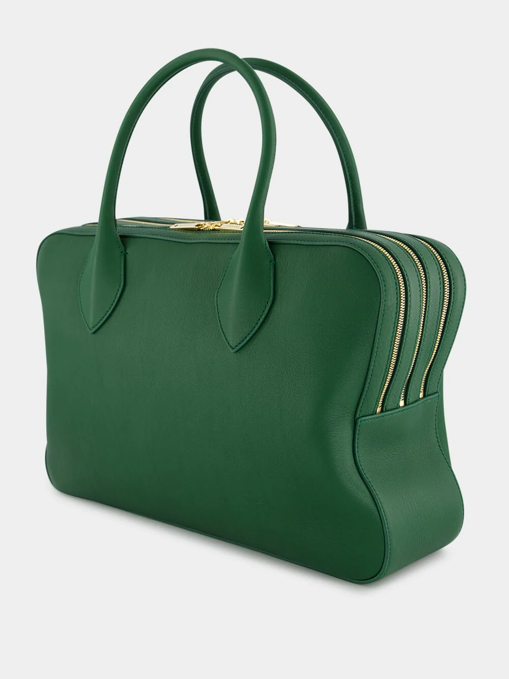 Forest Green Calfskin Leather Top Handle Bag - Image 6