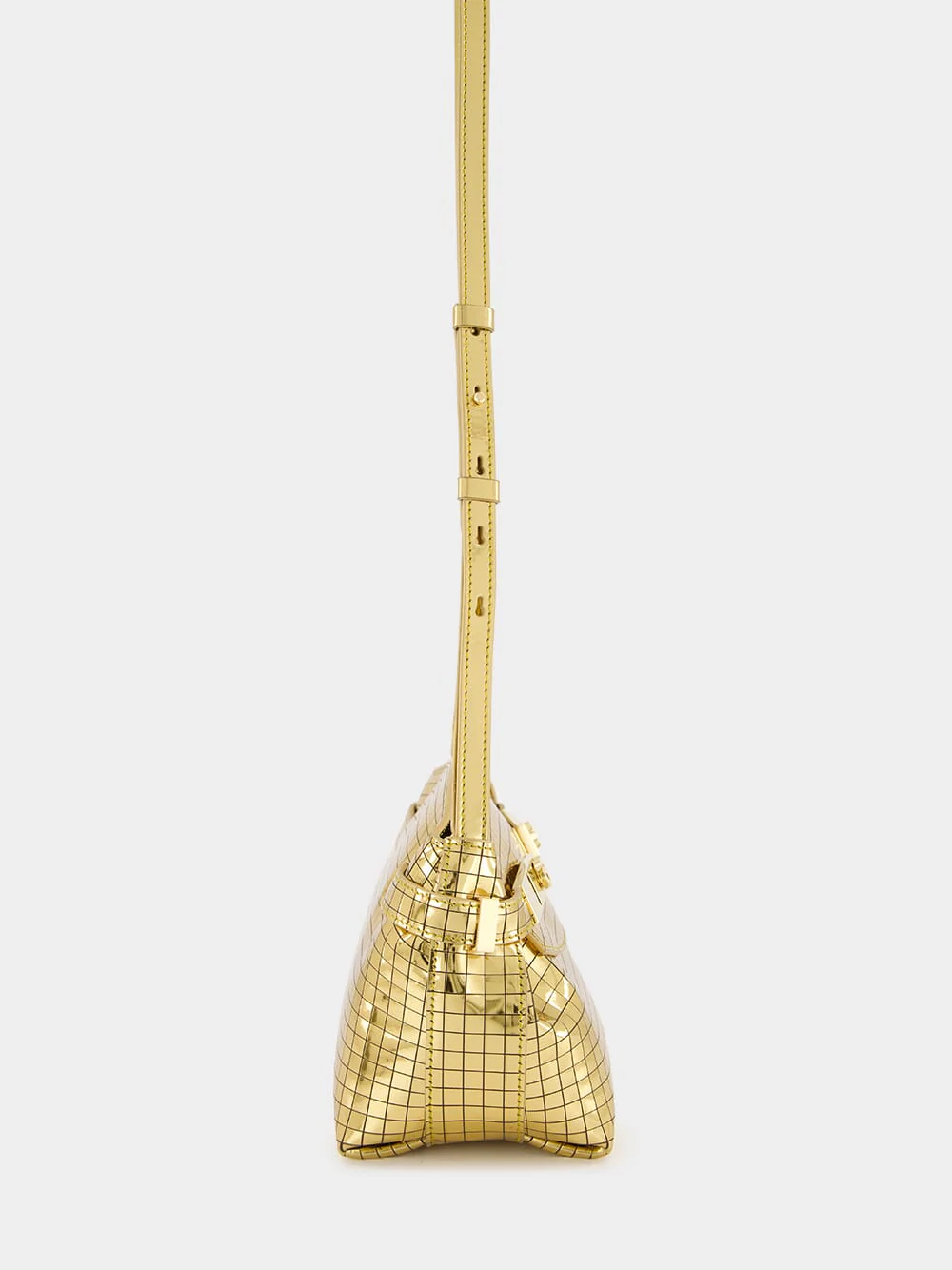 Gold Mirror Small Hug Soft Crossbody Bag - Image 4