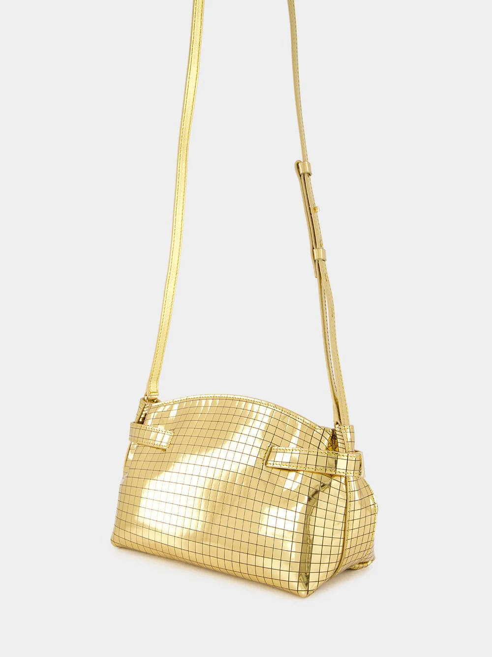Gold Mirror Small Hug Soft Crossbody Bag - Image 5