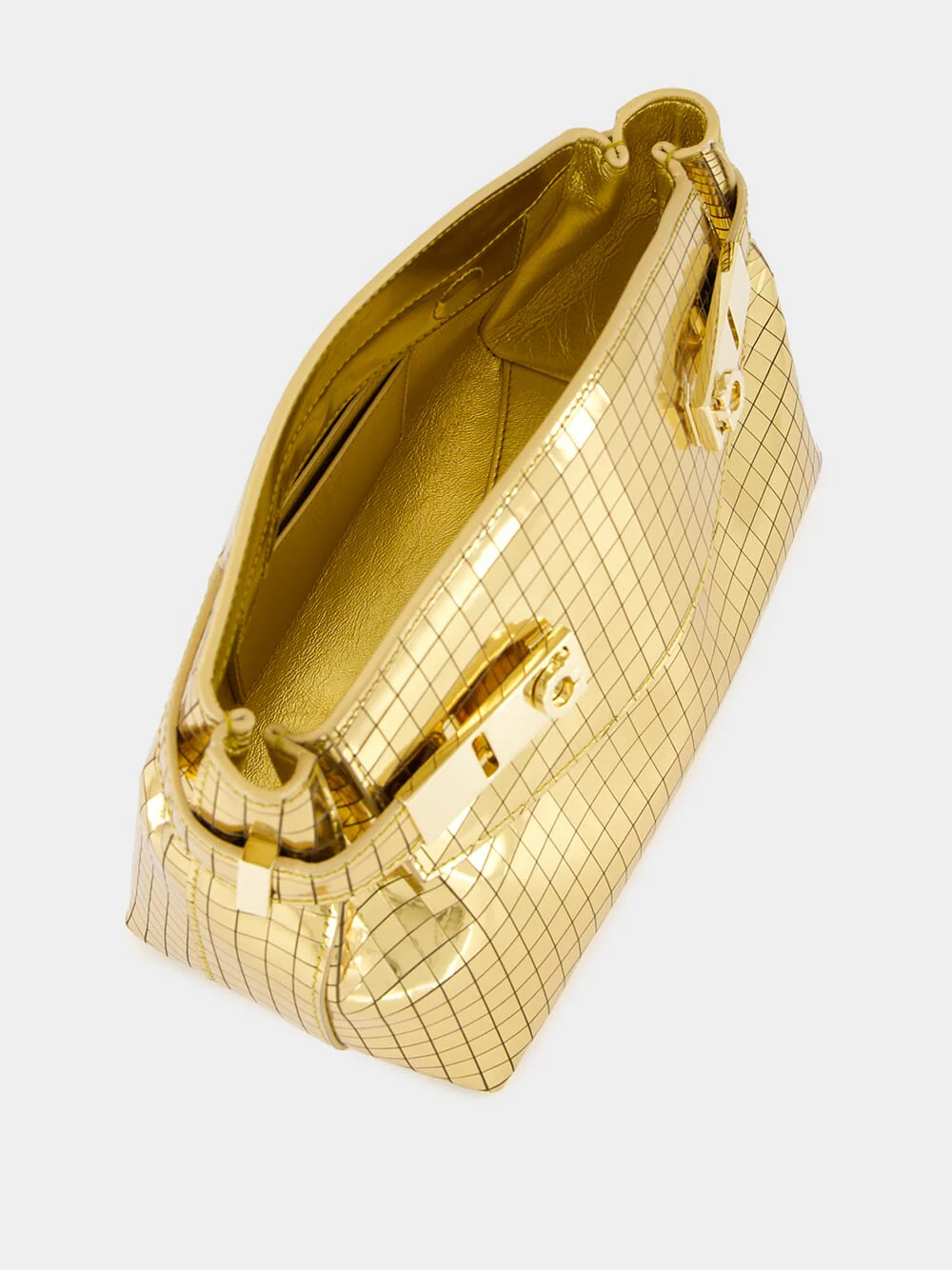 Gold Mirror Small Hug Soft Crossbody Bag - Image 6