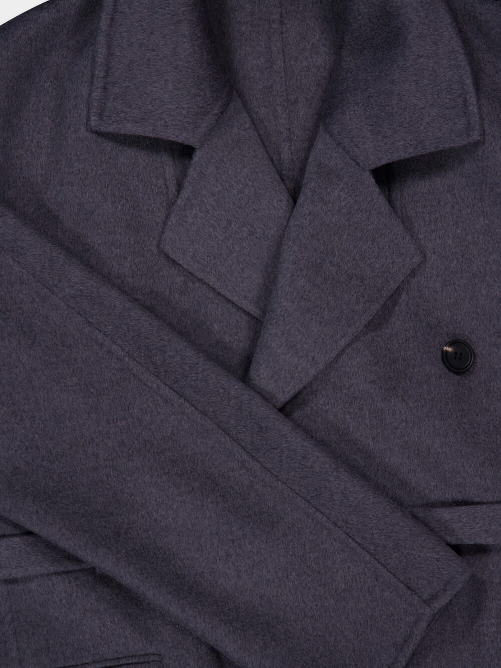 Grey Wool-Cashmere Belted Jacket - Image 4