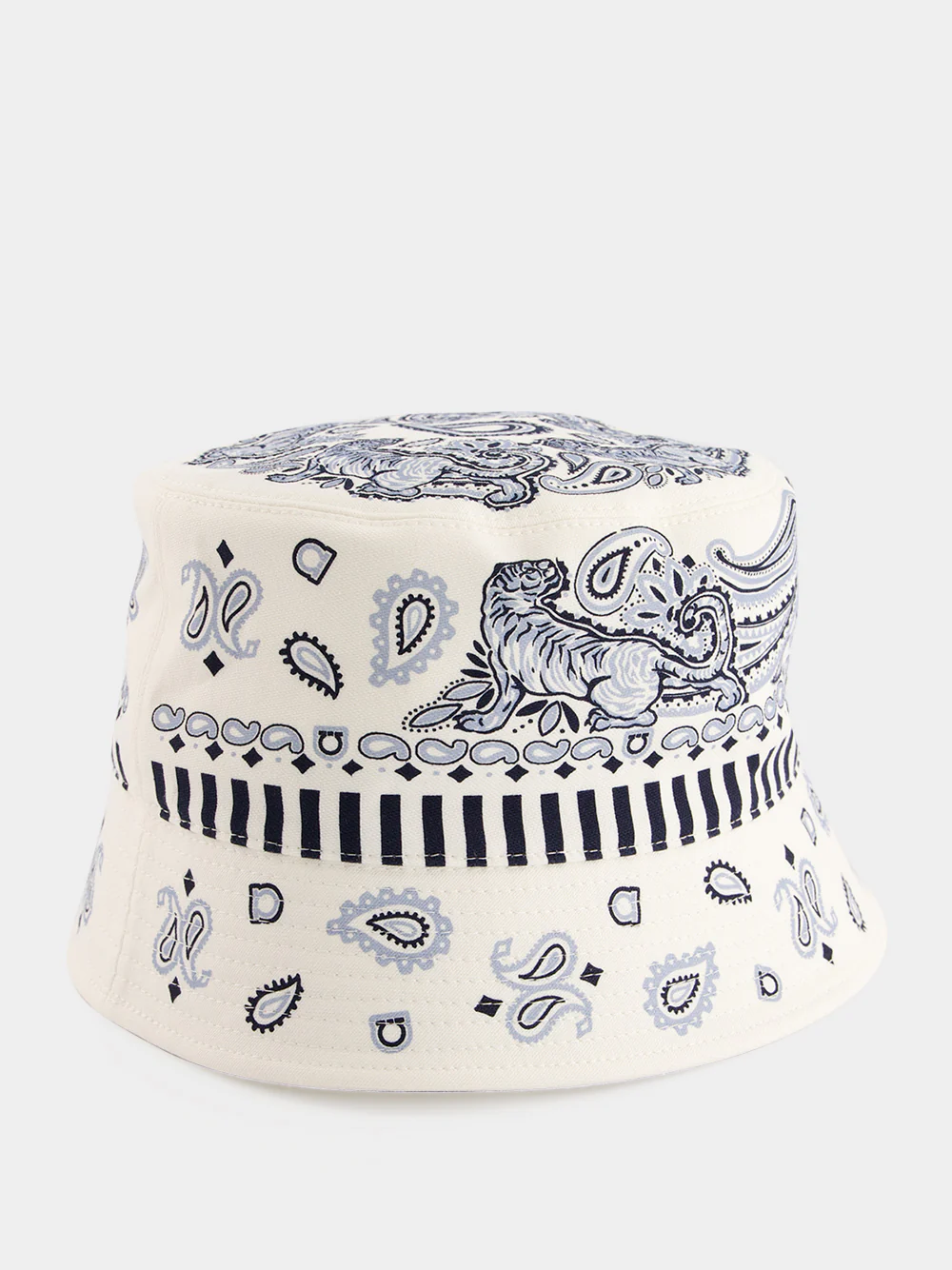 Sky Blue Arabesque Print Cloche Hat - Image 3