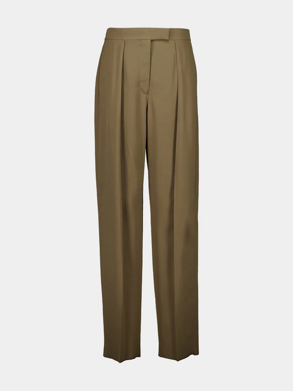 Lead Brown High-Waisted Pleated Trousers