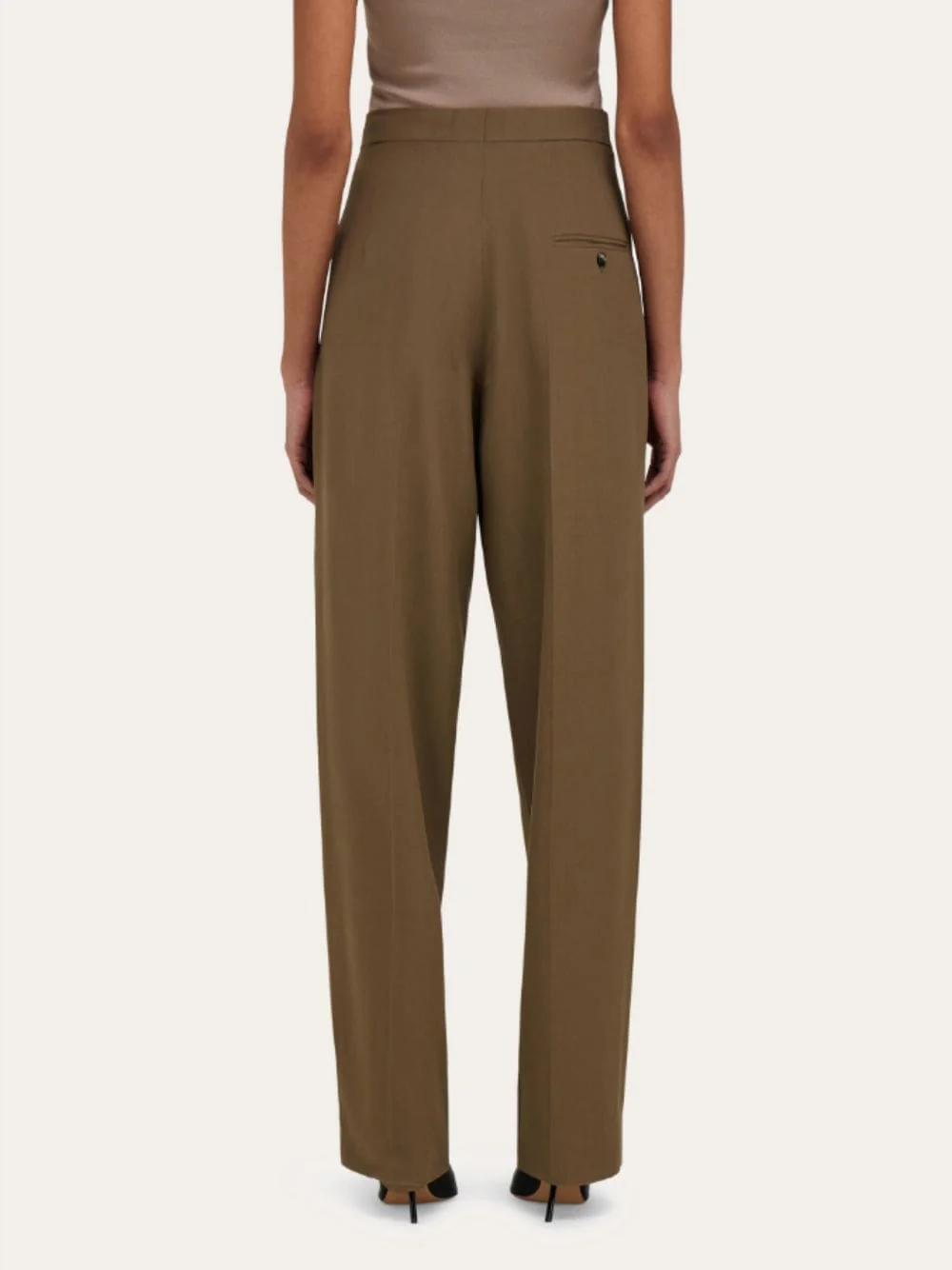 Lead Brown High-Waisted Pleated Trousers - Image 10