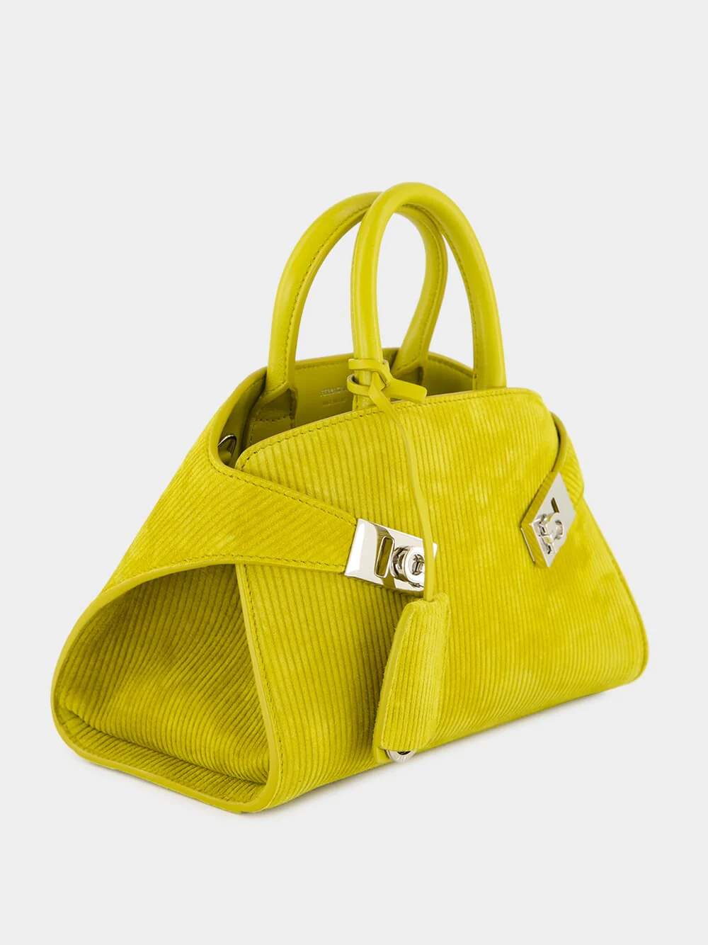 Lemon Mini Hug Suede Corduroy Handbag - Image 4