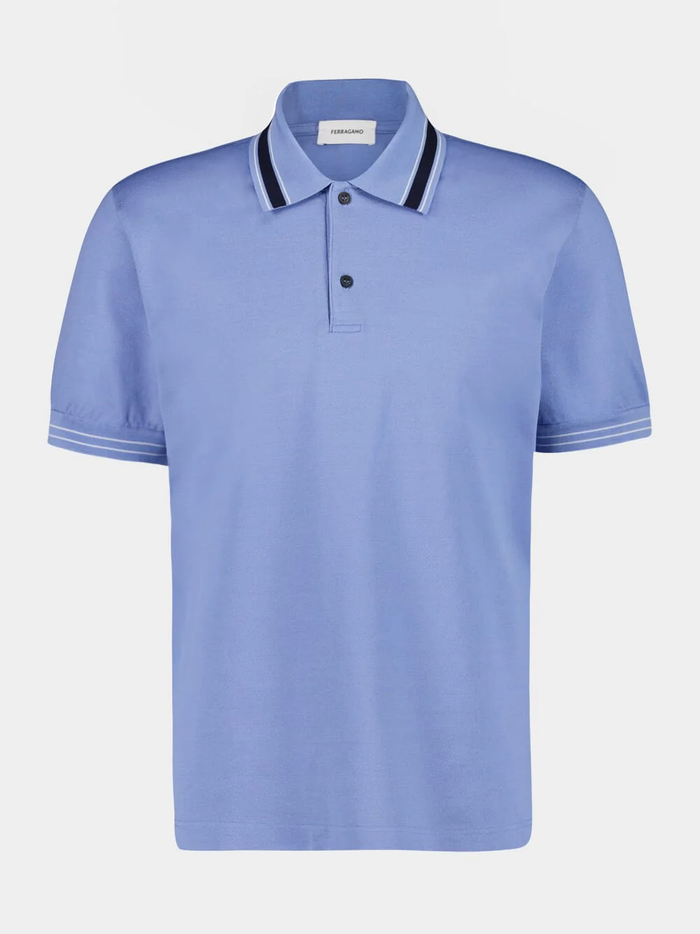 Light Blue Cotton Piqué Polo Shirt