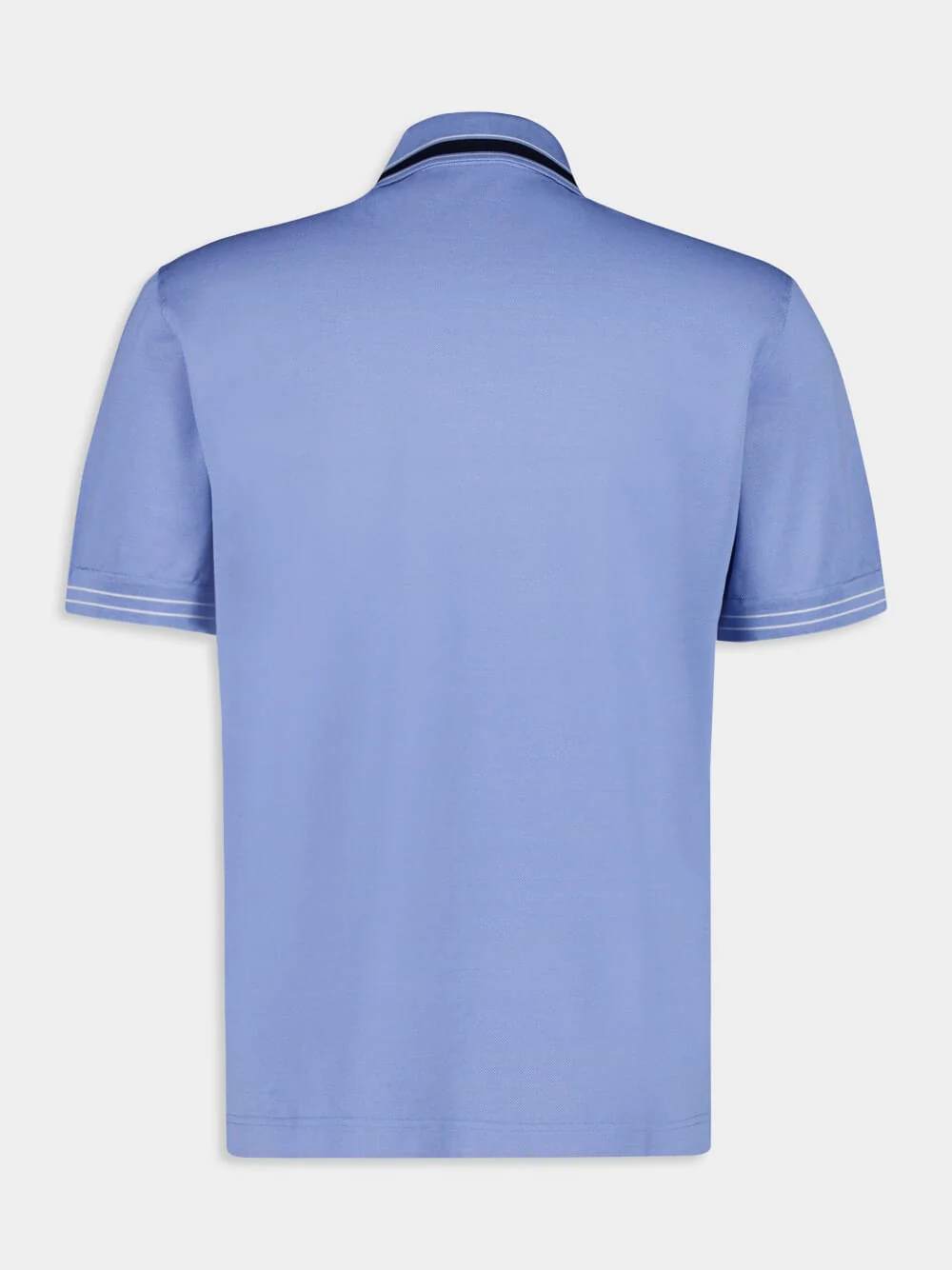 Light Blue Cotton Piqué Polo Shirt - Image 2
