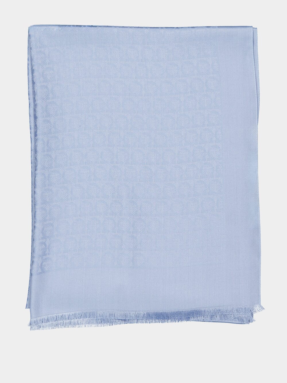 Light Blue Silk-Wool Shawl - Image 2