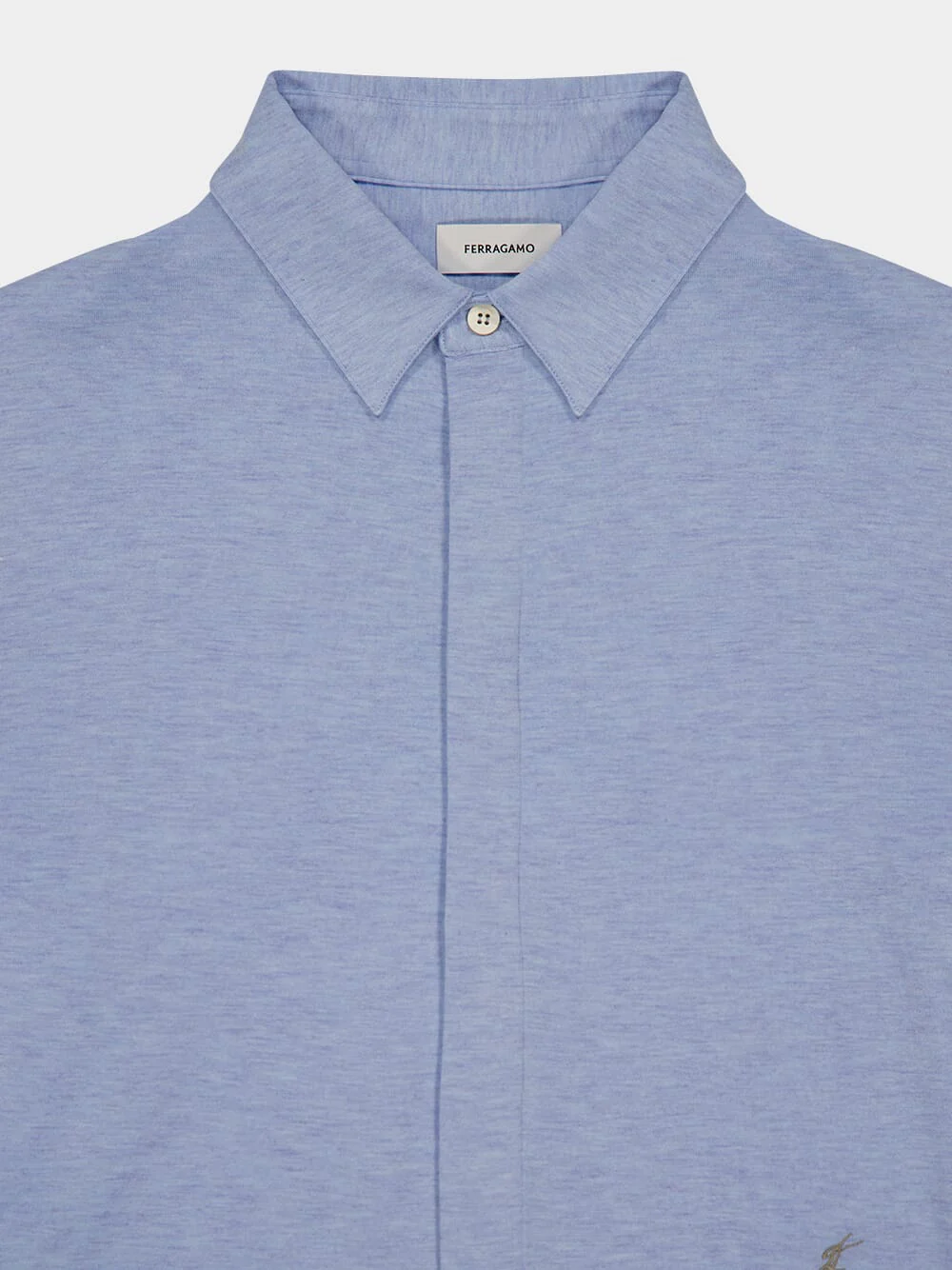 Light Blue Stretch Jersey Shirt - Image 3