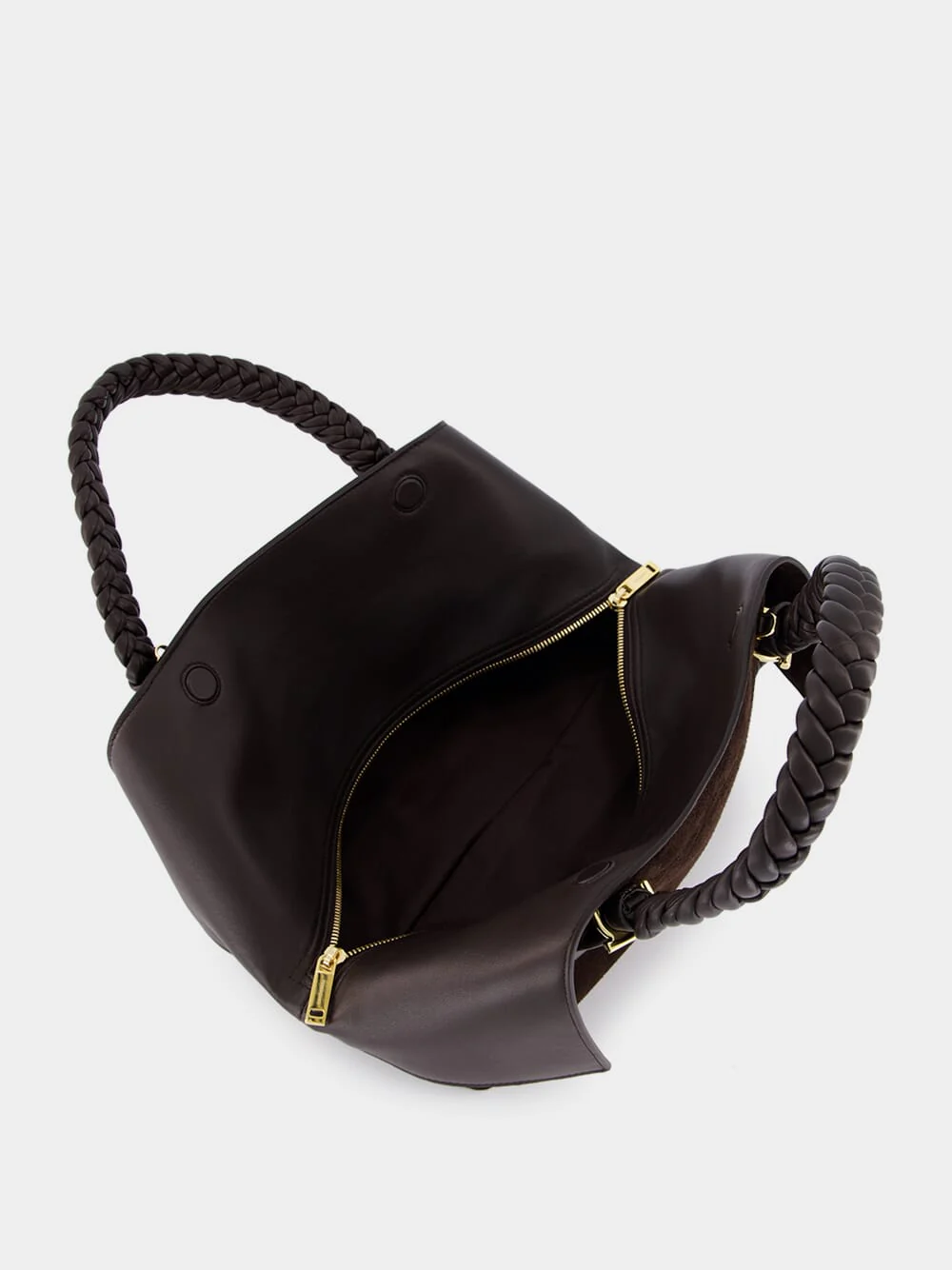 Medium Folded Scarf Bag in Brown Suede - Image 6