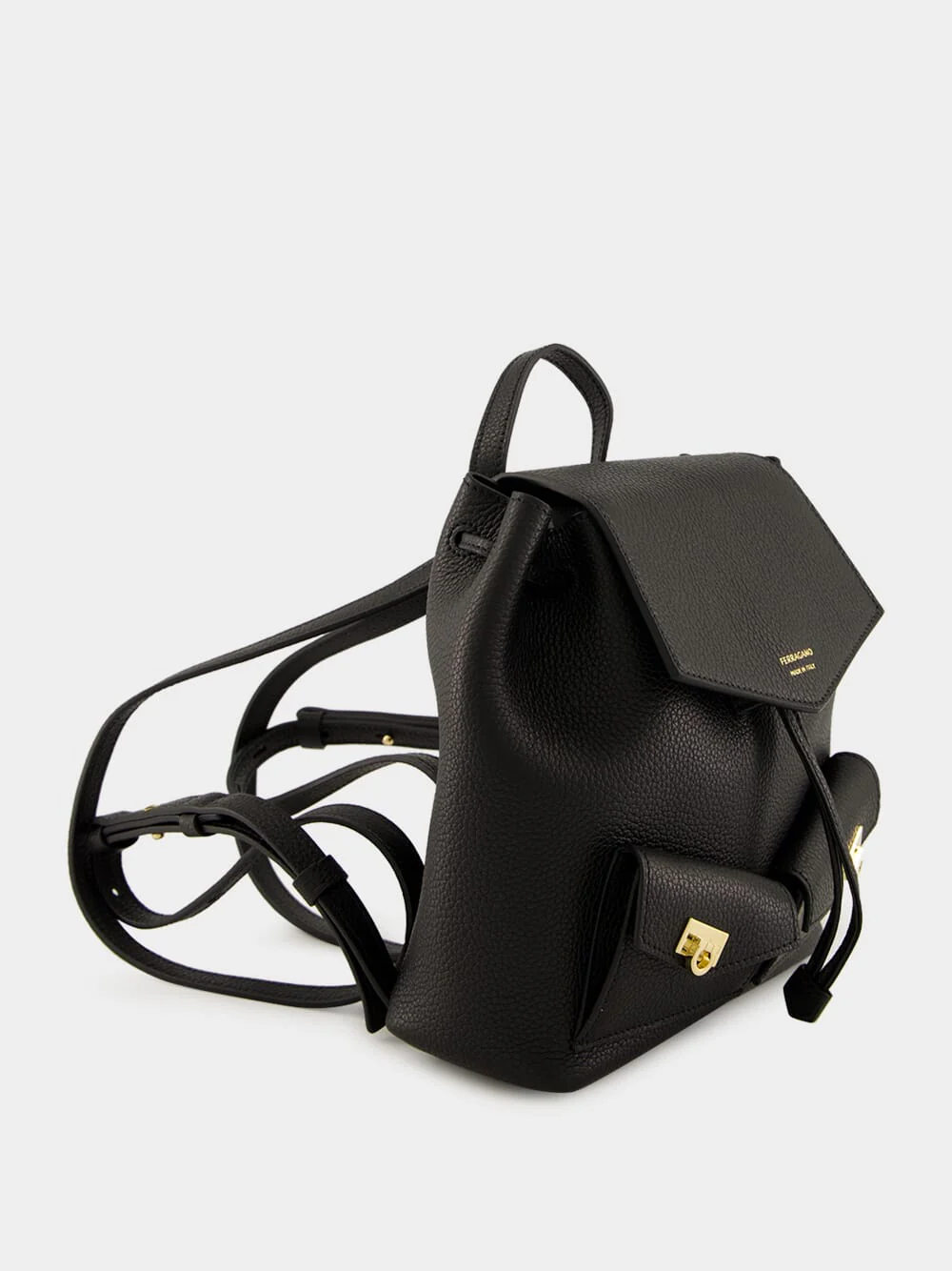 Mini Harley Black Leather Backpack - Image 2
