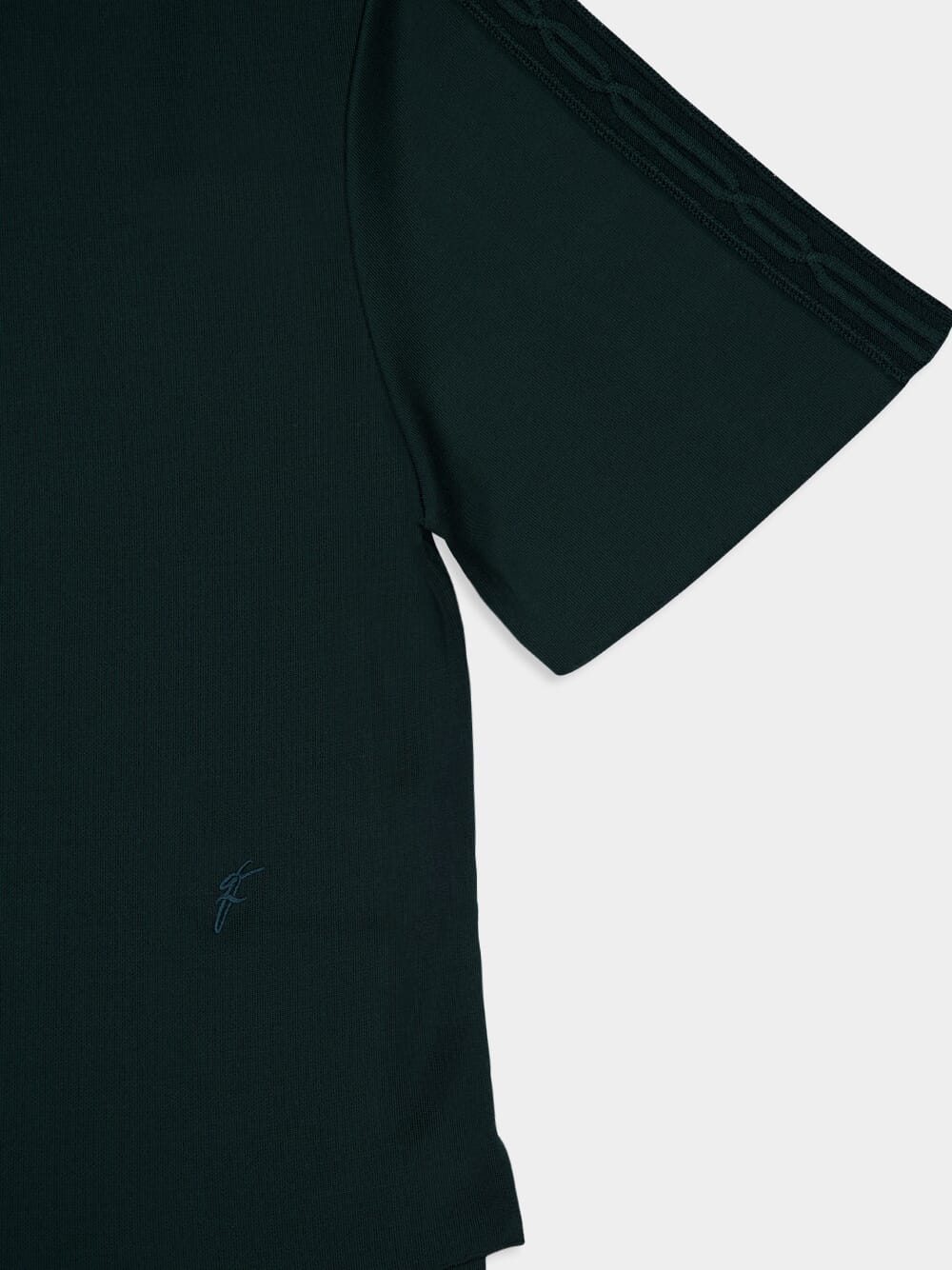 Moss Green Knitted Viscose Polo - Image 6