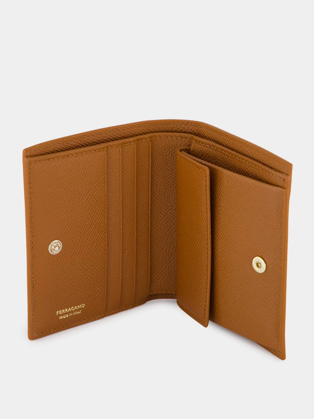 Natural Brown Gancini Compact Wallet - Image 3