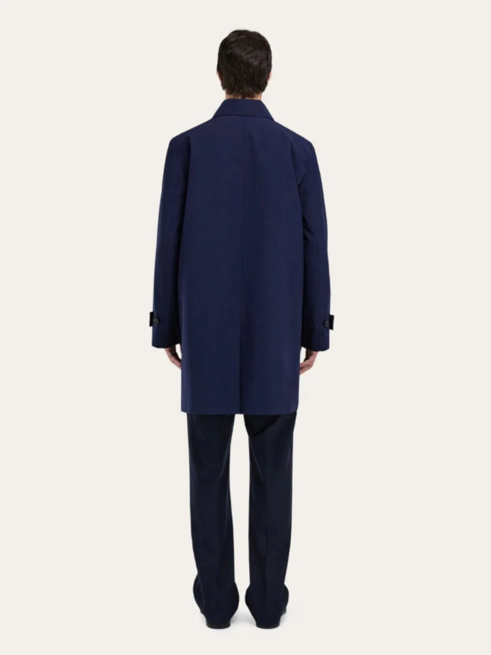 Navy Blue Cotton Car Coat - Image 3