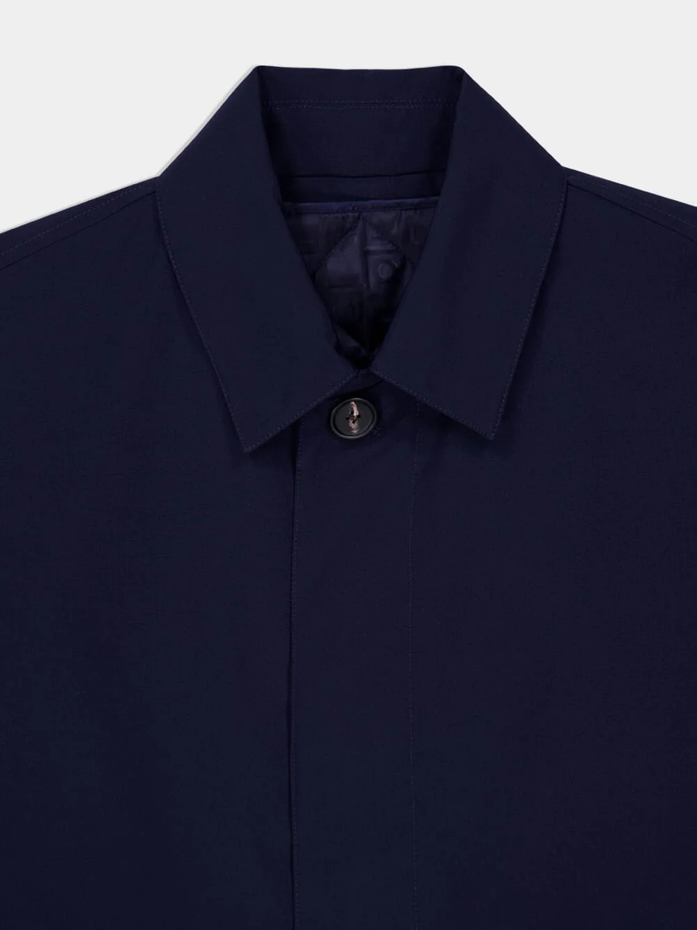 Navy Blue Cotton Car Coat - Image 5