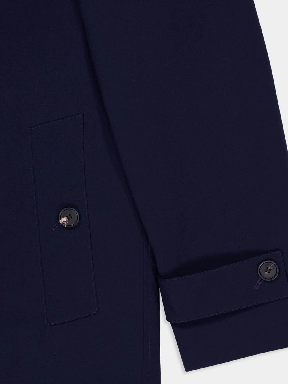 Navy Blue Cotton Car Coat - Image 6