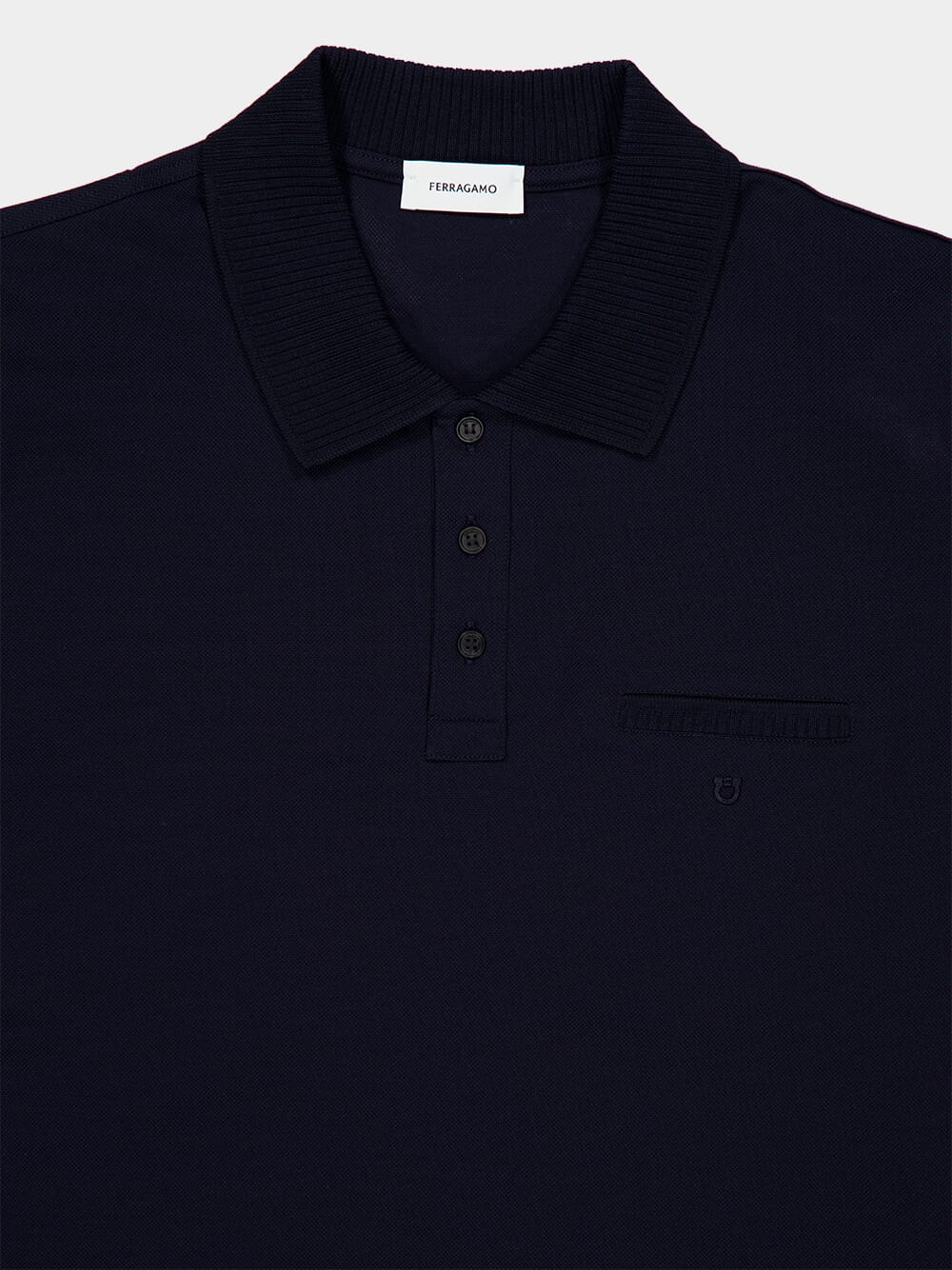 Navy Blue Cotton Polo Shirt - Image 5