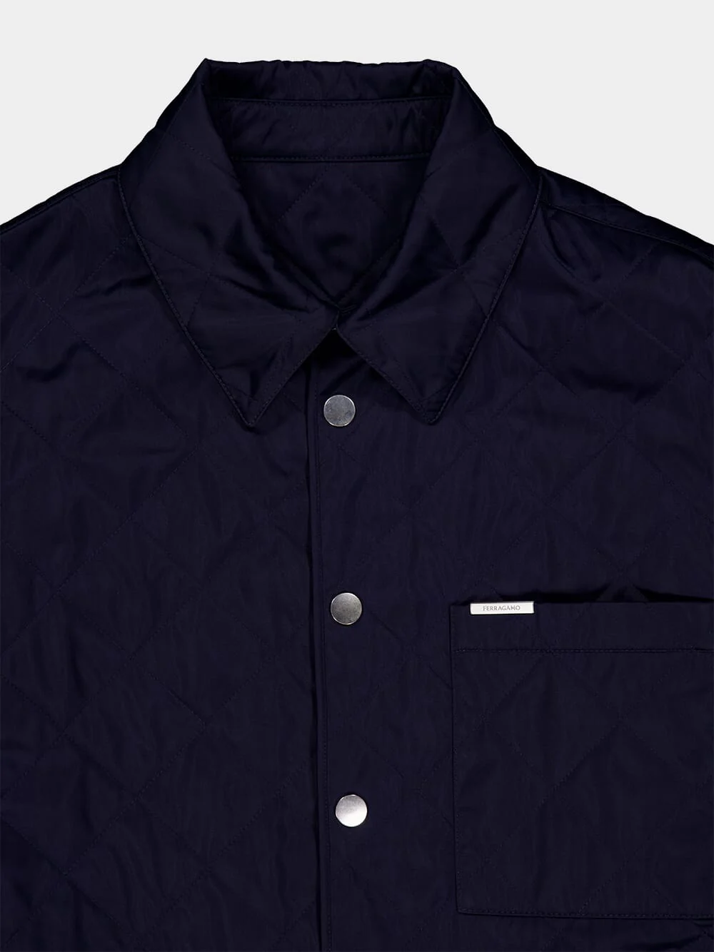 Navy Quilted Nylon Jacket - Image 3