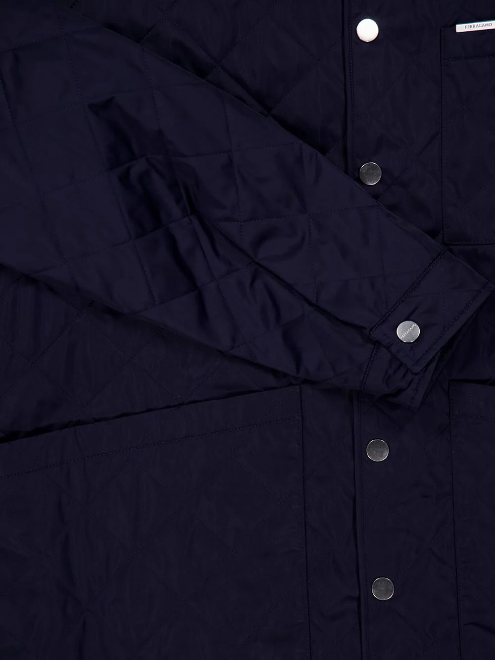 Navy Quilted Nylon Jacket - Image 4
