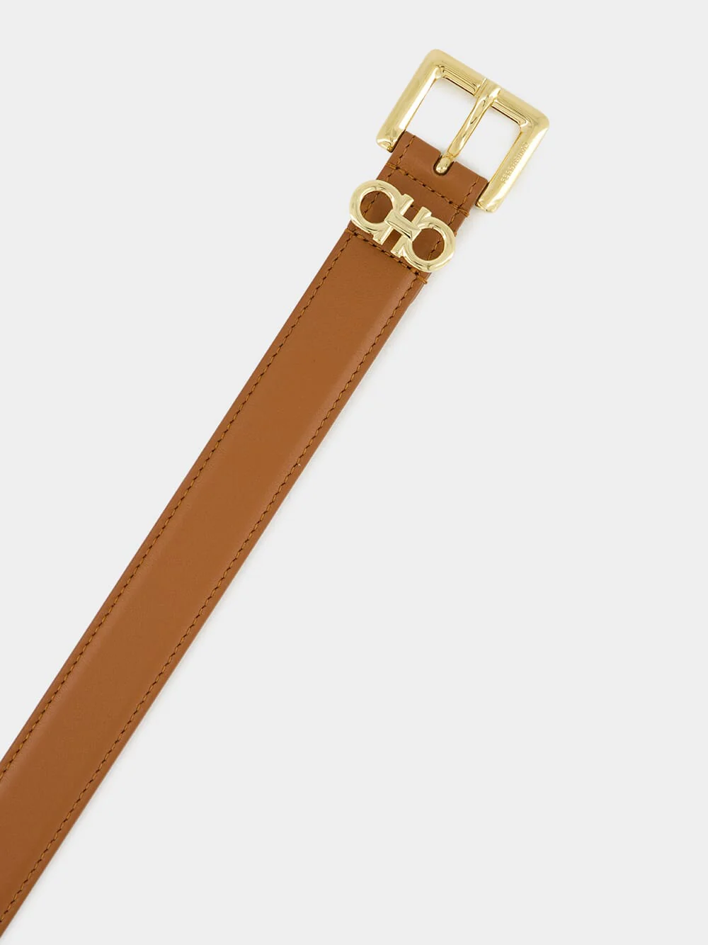 New Cognac Gancini Leather Belt - Image 2