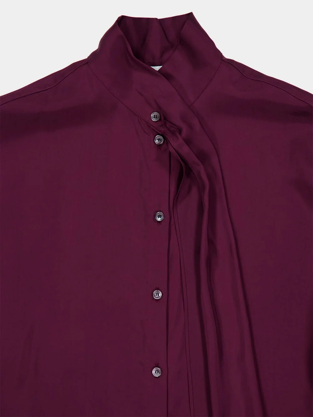 Oxblood Viscose Twill Long-Sleeve Shirt - Image 3