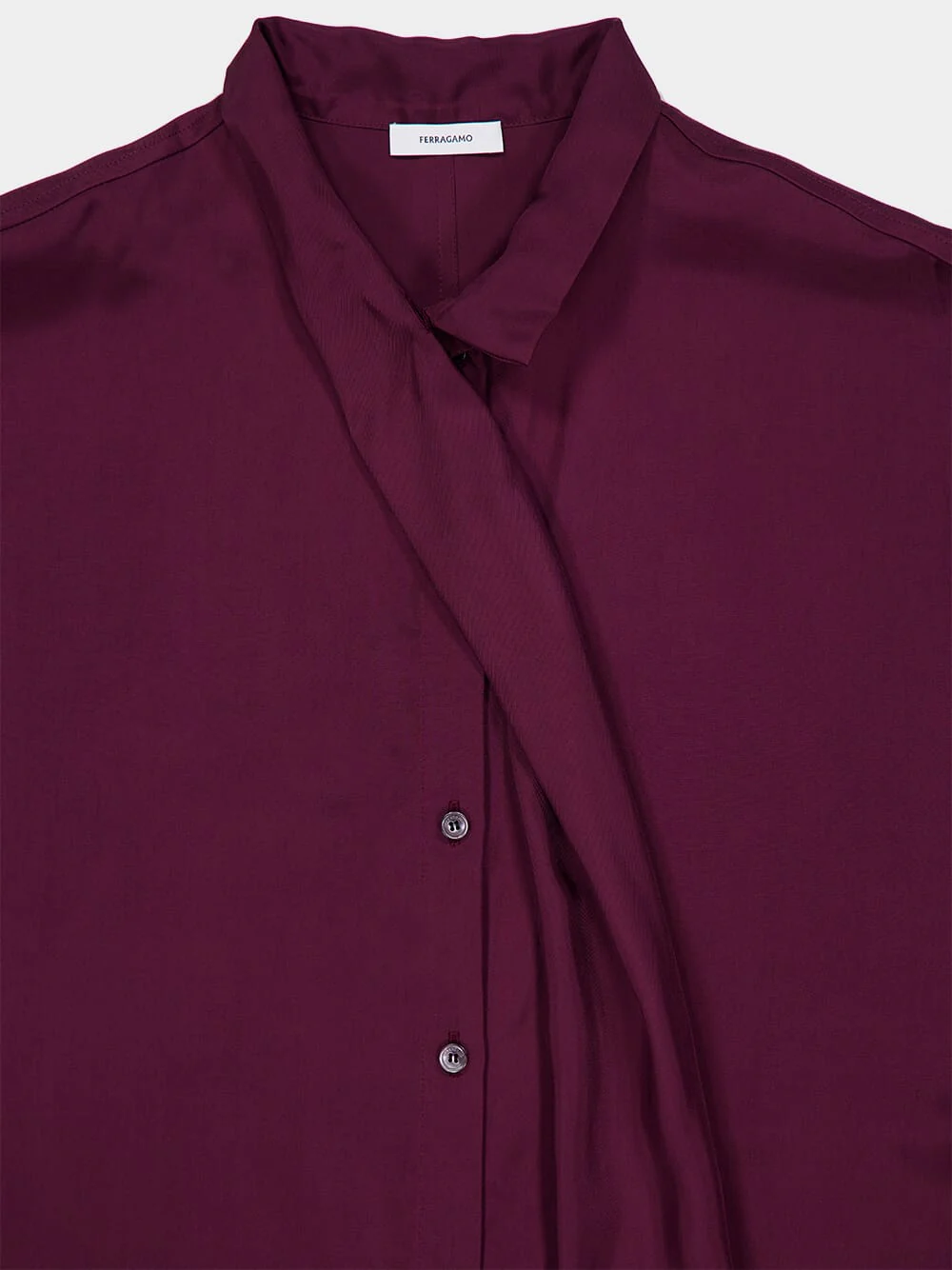 Oxblood Viscose Twill Long-Sleeve Shirt - Image 4
