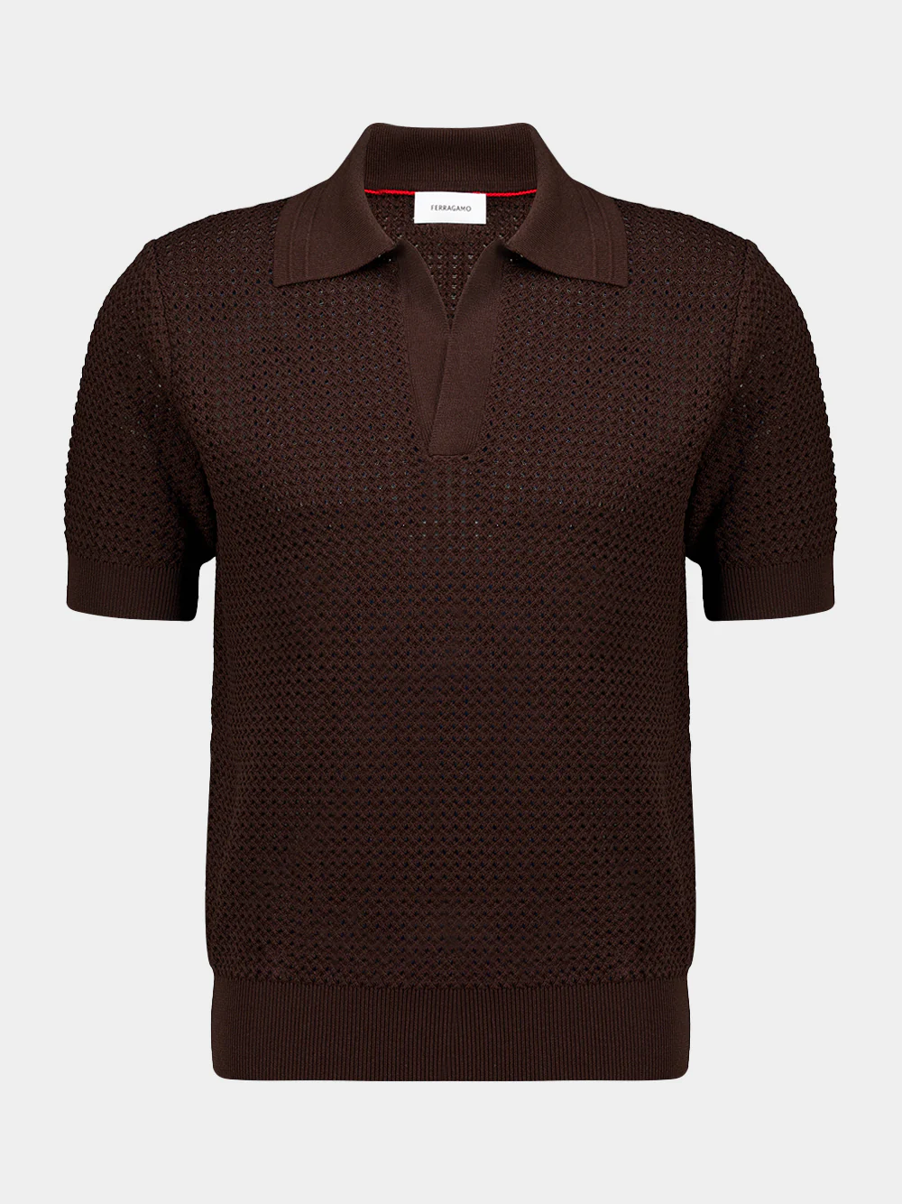 Espresso Brown Knitted Polo Shirt