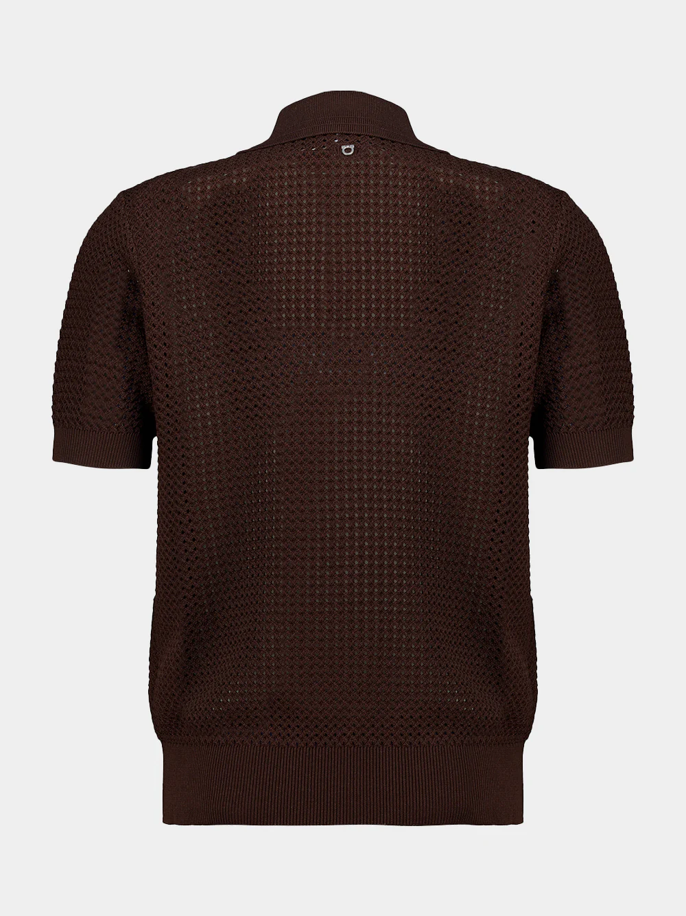 Espresso Brown Knitted Polo Shirt - Image 2