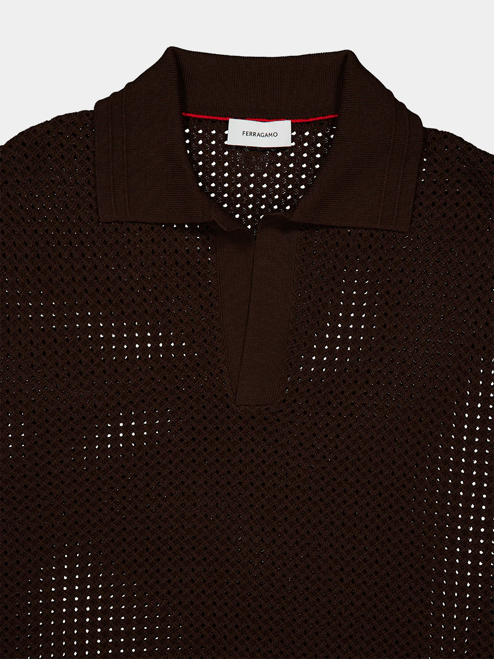 Espresso Brown Knitted Polo Shirt - Image 3