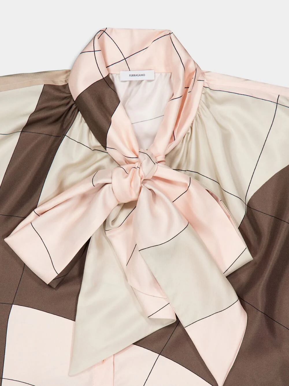 Powder Pink and Cement Silk Shirt - Image 4