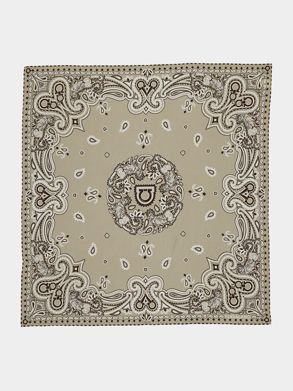 Safari Arabesque Print Cotton Silk Bandana