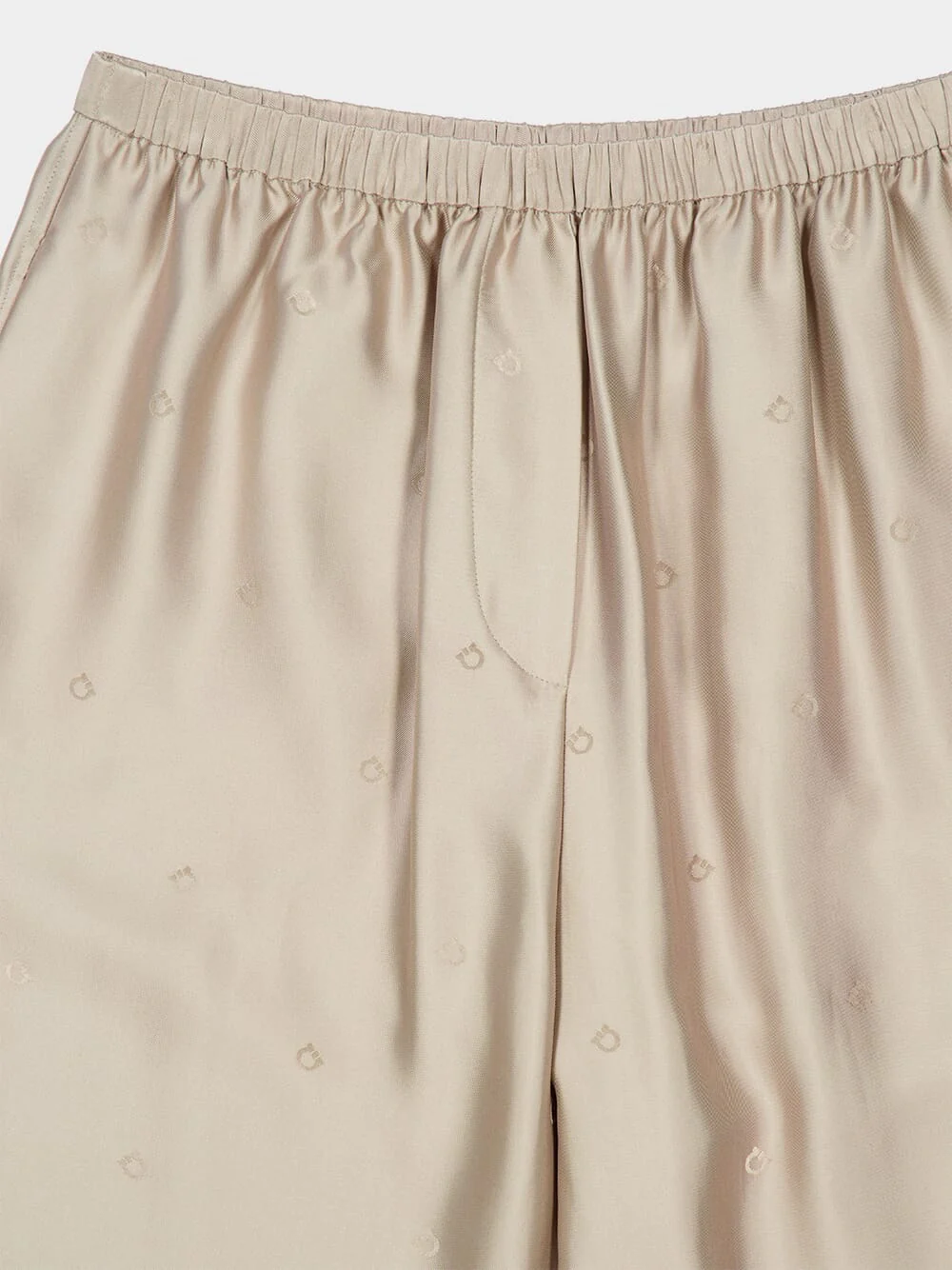 Safari Beige Straight-Leg Silk Trousers - Image 3