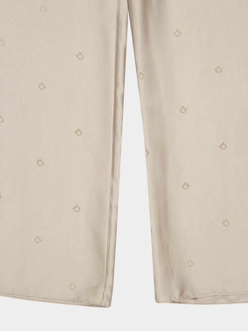 Safari Beige Straight-Leg Silk Trousers - Image 4