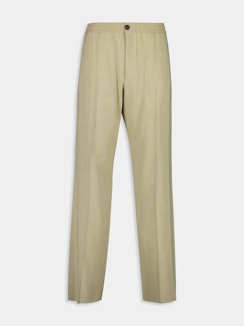 Sand Casual Fit Crepe Trousers