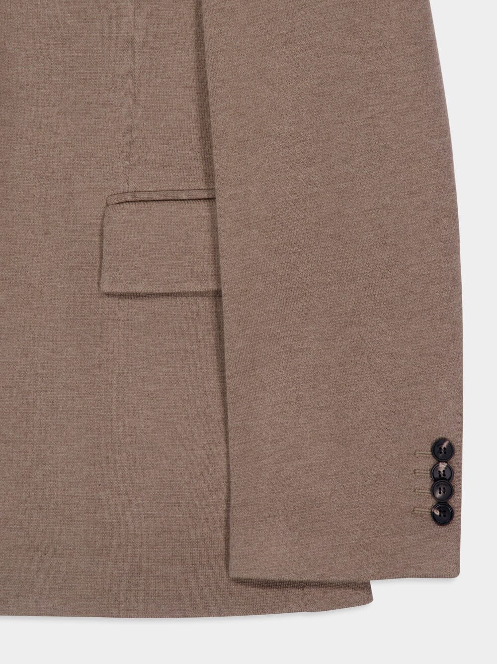 Sand Mélange Jersey Wool Blazer - Image 4
