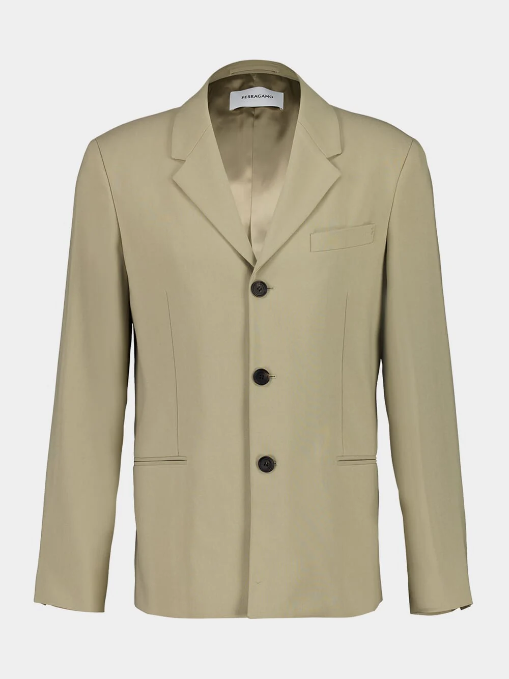 Sand Single-Breasted Silk-Blend Blazer