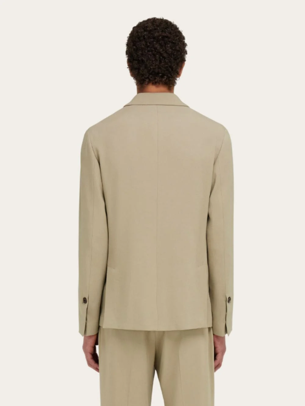 Sand Single-Breasted Silk-Blend Blazer - Image 4