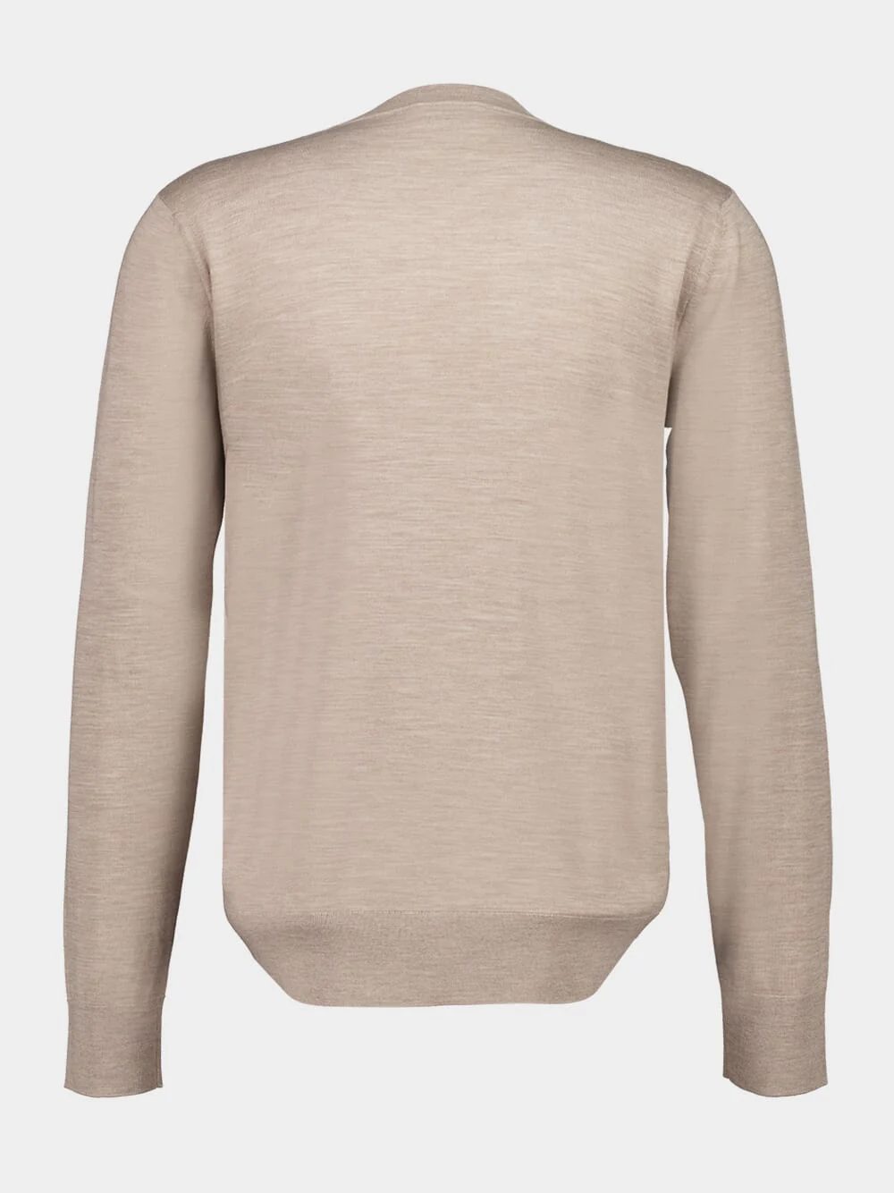 Sand Virgin Wool V-Neck Sweater - Image 2