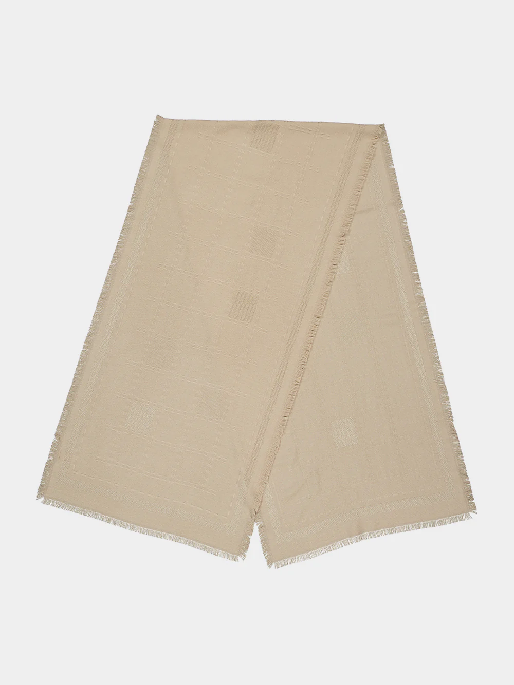 Stone Gancini Jacquard Wool Silk Scarf