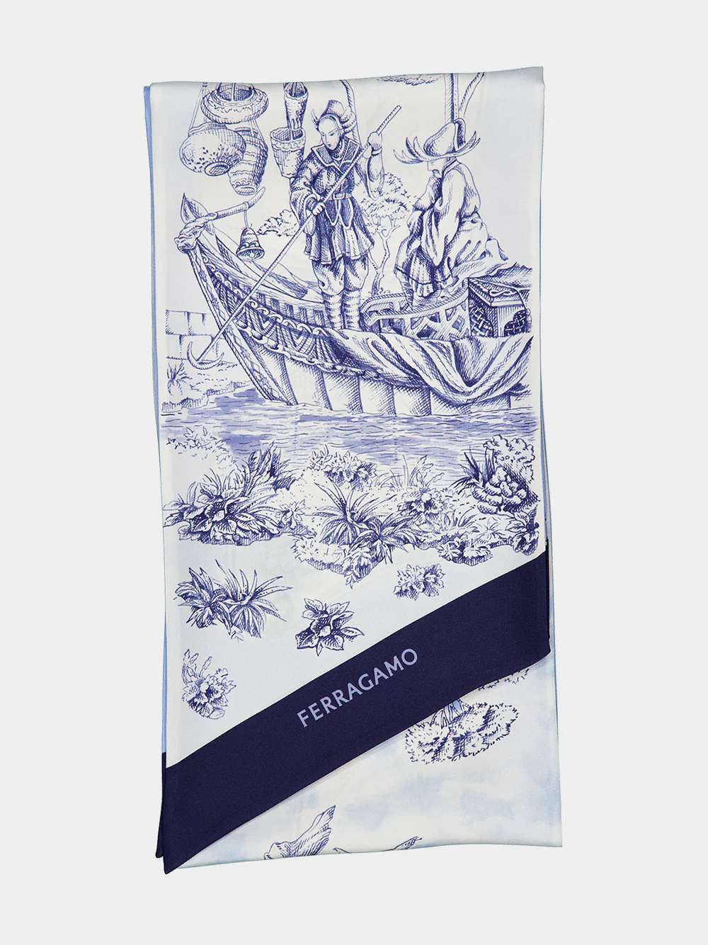 Blue Voyage Print Silk Bandeau - Image 2