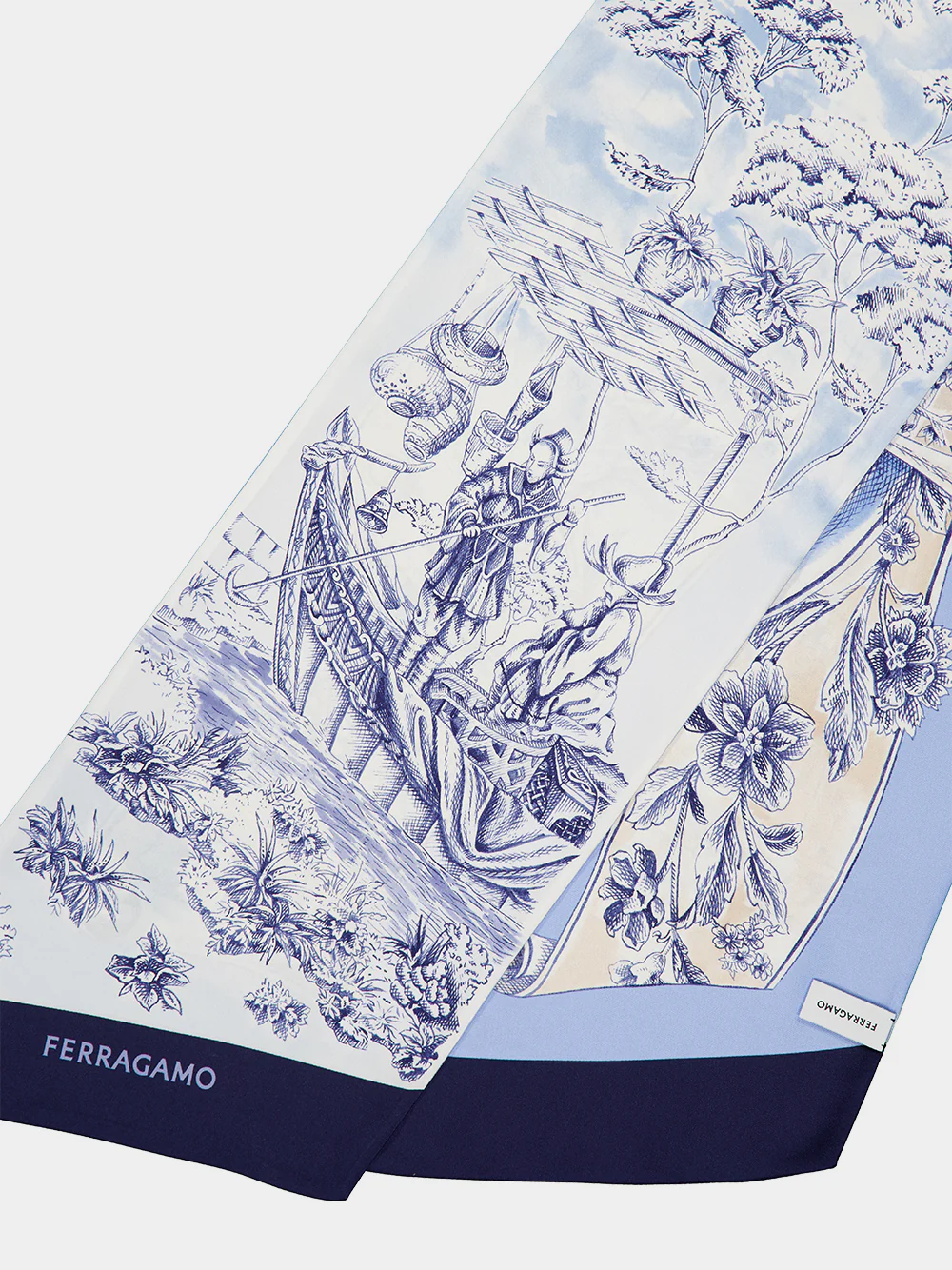 Blue Voyage Print Silk Bandeau - Image 3