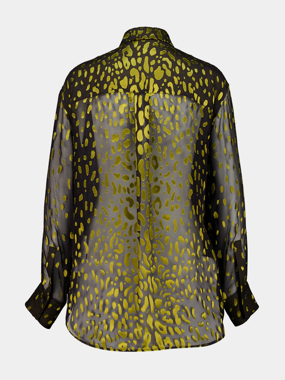 Espresso and Antique yellow Devoré Georgette Shirt - Image 3