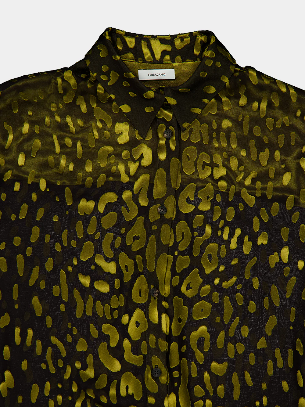 Espresso and Antique yellow Devoré Georgette Shirt - Image 4