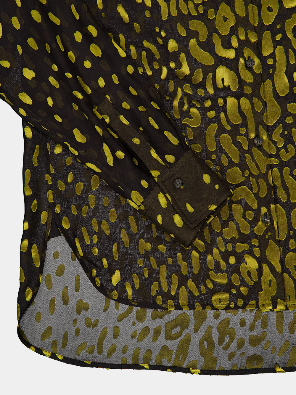 Espresso and Antique yellow Devoré Georgette Shirt - Image 5