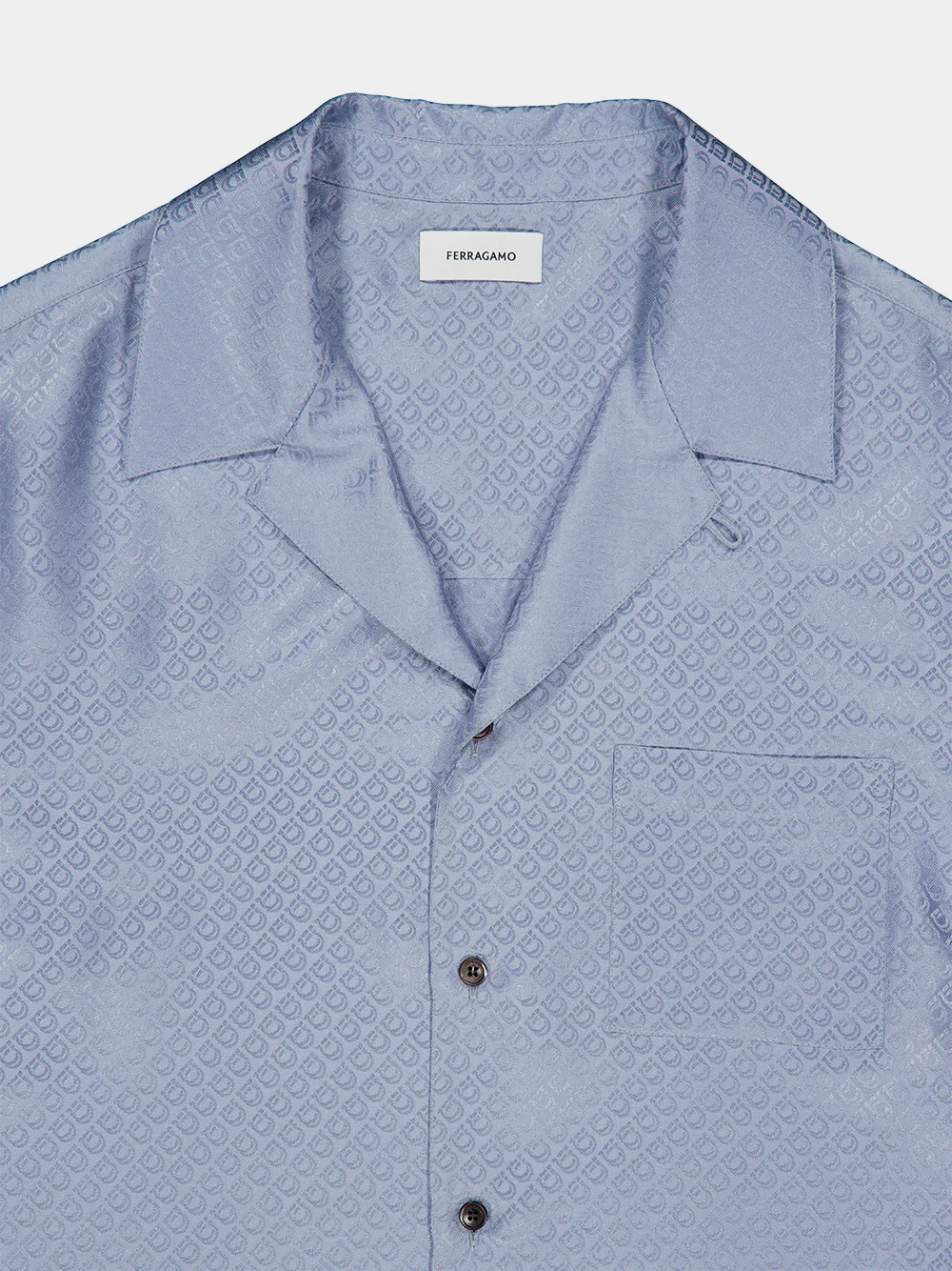 Light Denim Silk Monogram Shirt - Image 3