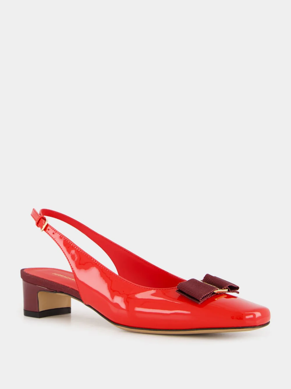 Flame Red Patent Vara Bow Slingback - Image 2