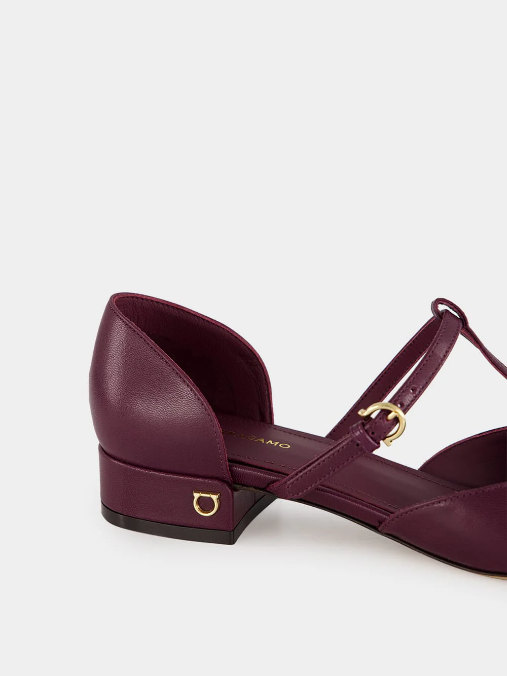 Oxblood Mid-Heel Leather Sandals - Image 6