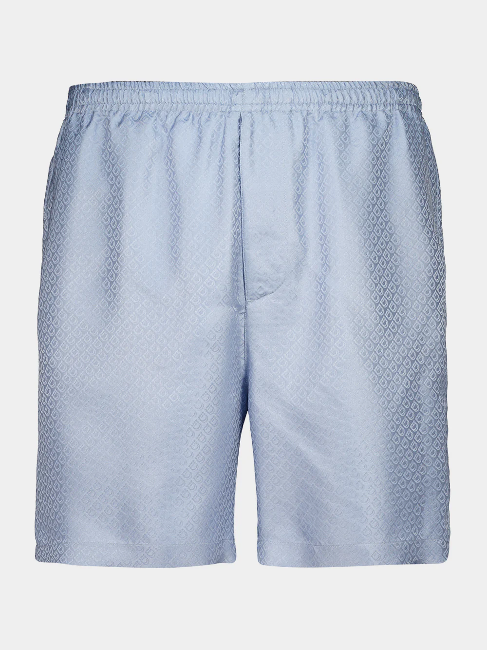 Light Denim Silk Monogram Bermuda Shorts