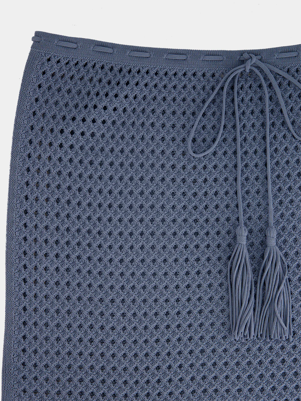 Light Denim Open Weave Knit Skirt - Image 3