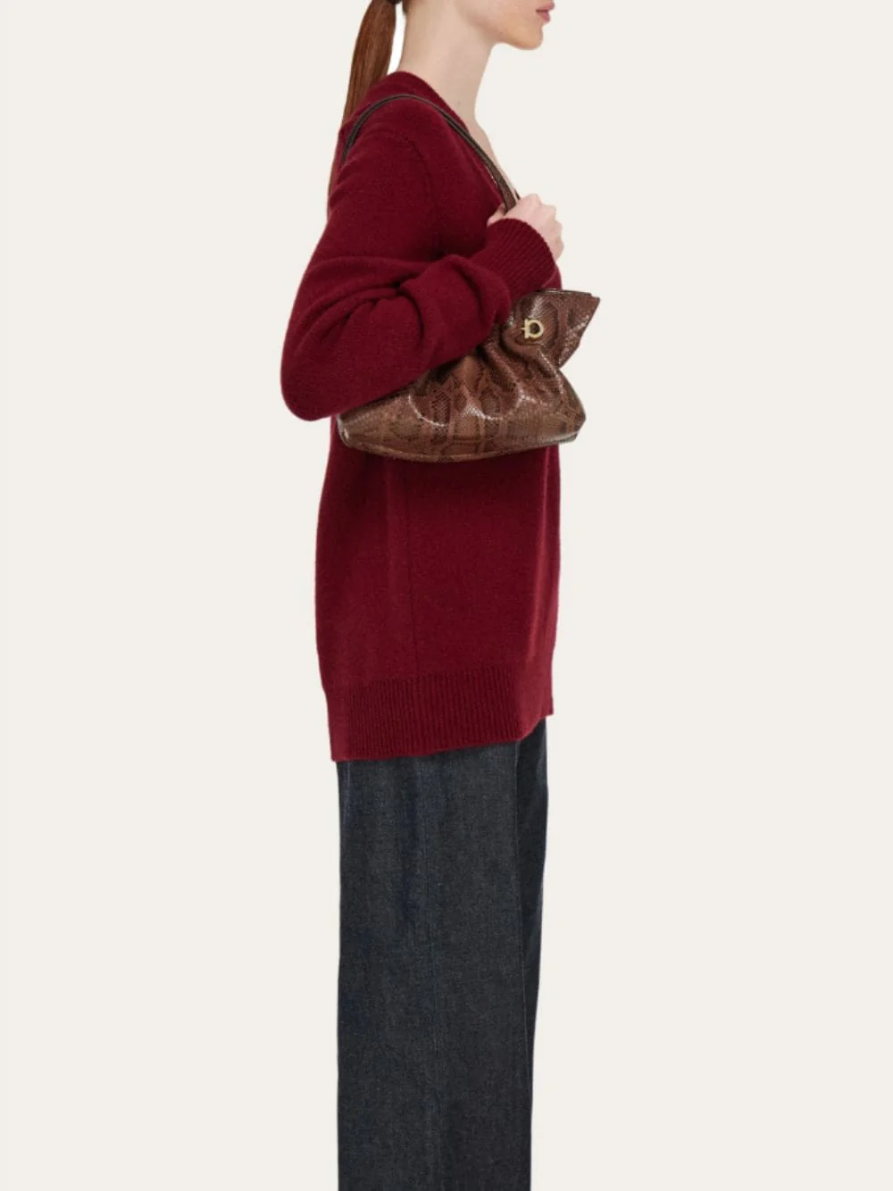 Small Dark Brown Soft Bag - Image 2